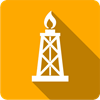 CSG icon depicted by a white tower with a flame on an orange square