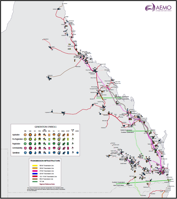 QLD Generation map