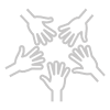 Icon showing a group of hands clasping