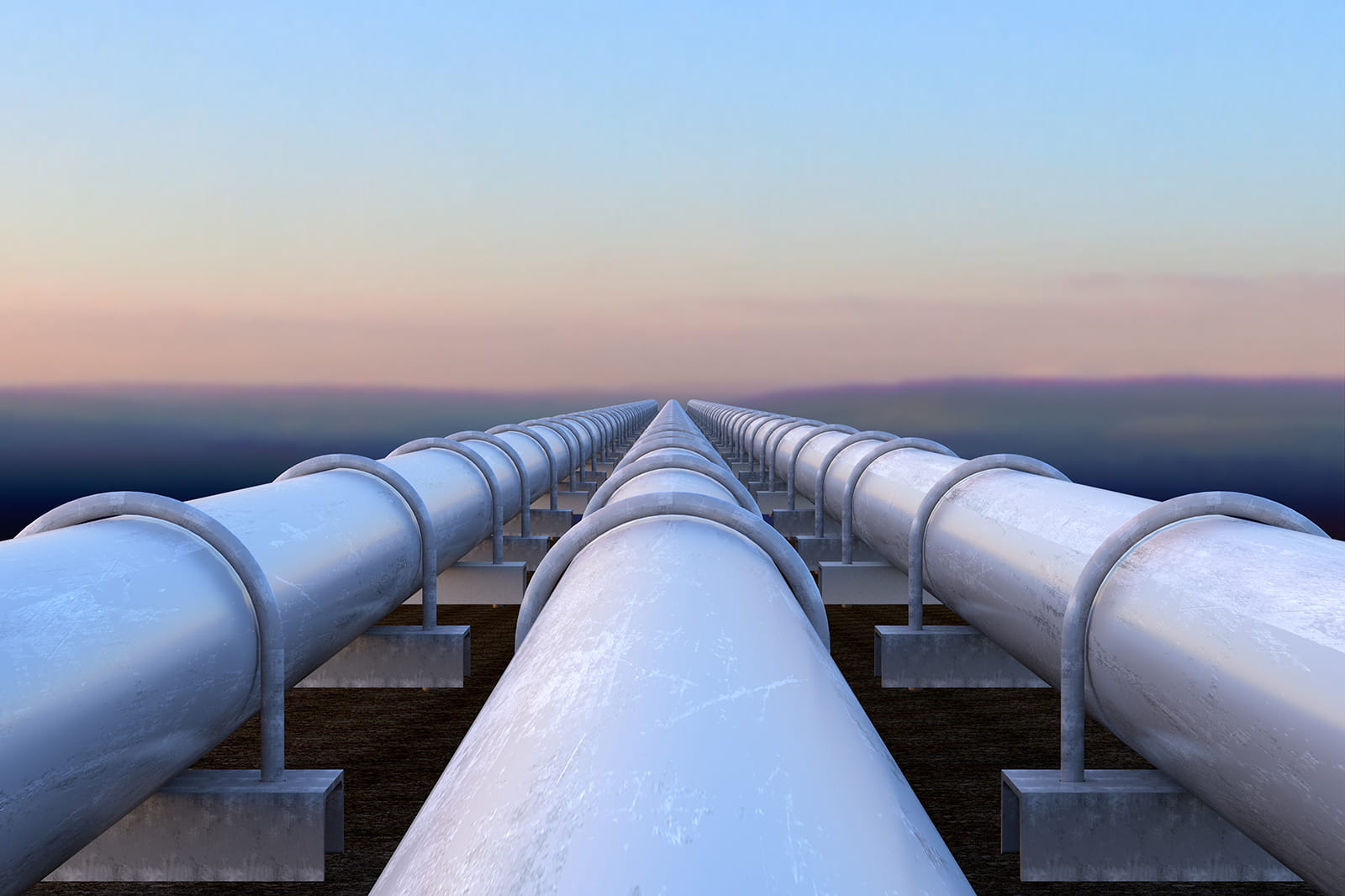 gas pipes with landscape background