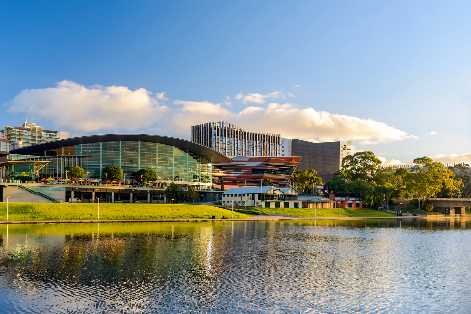 Adelaide convention centre and riverbank