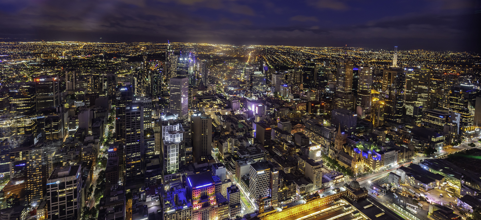 Melbourne skyline at night